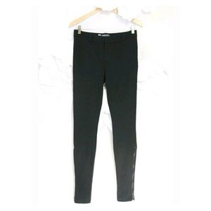 VINCE Big Zip Leggings Pants 8|M Black Stretch